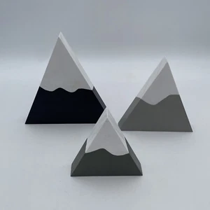 3 Piece Tiered Wooden Modern Children’s Mountain Range Shelf Decor Handmade Toys - Picture 1 of 3