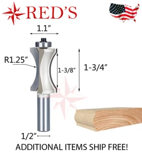 Broca de borde convexo Tideway Carbide PRO LC06042208 1-3/8"" broca de enrutador vástago de vástago de 1/2 - Imagen 1 de 1