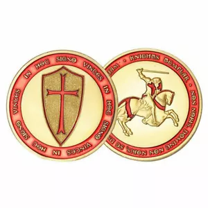 Moneda Conmemorativa Cruzada Cruz Cristo Soldados Templarios Masónicos - Imagen 1 de 6