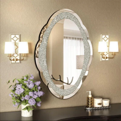 Luxus Wandspiegel Badspiegel Dekospiegel Hängespiegel Flurspiegel Kristall 80x60 - Bild 1 von 4