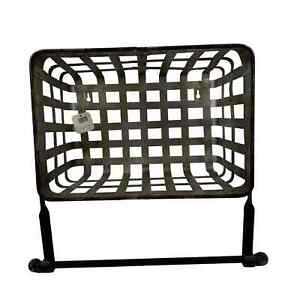 K & K Interiors Galvanized Metal Woven Wall Basket With Towel Bar 12 Inches Tall