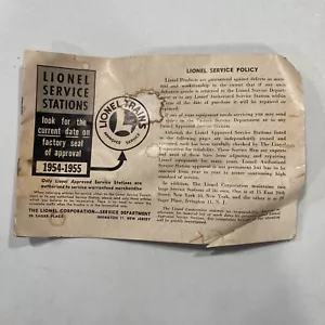 Estaciones de servicio aprobadas Lionel 1954-1955 - Imagen 1 de 12