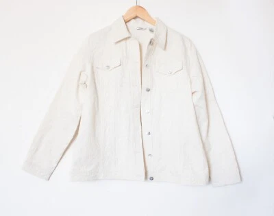 Laura Ashley | Chaqueta Vintage Años 90/00’s Floral Bordada Crema Cuentas | Talla M Foto 1 de 4