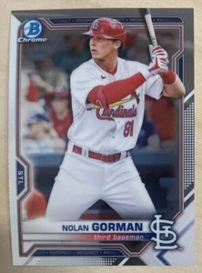 NOLAN GORMAN - 2021 Bowman Chrome Prospects #BCP-90 - ST. LOUIS CARDINALS - Picture 1 of 2