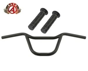 ALTA U-Bar Handlebar Old School BMX Black W/ 125mm RETRO Super Star BMX GRIPS. - Picture 1 of 1