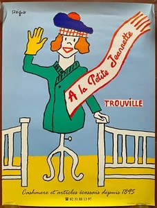 Affiche A LA PETITE JEANNETTE Trouville Mode Vêtement RAYMOND SAVIGNAC 46x61cm - Foto 1 di 1