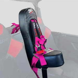 Polaris General 4 Rear Middle Bump Seat & Pink Safety Harness Kids Booster UTV - Bild 1 von 8