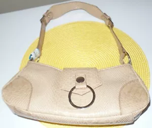 Vecceli Made In Italy Croc Pattern Purse W Bold Shoulder Strap & Buckle POC - Picture 1 of 12