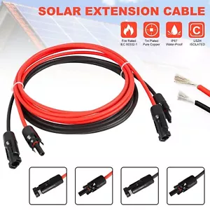 Solar Cable Panel PV 4mm² 6mm² Red Black DC Rated Insulated Wire for Connector. - Picture 1 of 26
