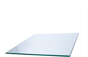 19" Square Clear Tempered Glass Table Top 3/8" Thick - Flat Polish Edge
