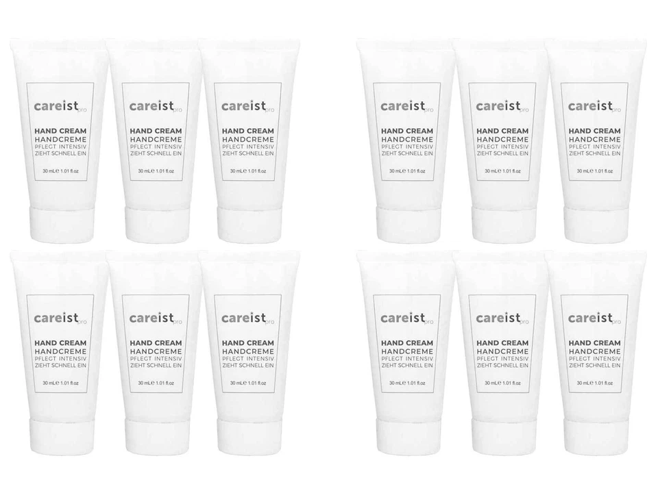 BEAUTY&MORE 12x CareistPro Handcreme Für Raue Und Rissige Hände Reisegröße, (12x 30ml)