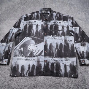 PELLE PELLE Marc Buchanan Hemd Herren 2XL Hip Hop Records All Over Print - Bild 1 von 23