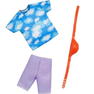 2022 KEN DOLL CLOTHES,FASHION PACK BLUE CLOUD TOP, JEAN SHORTS, FANNY PACK - Picture 1 of 2