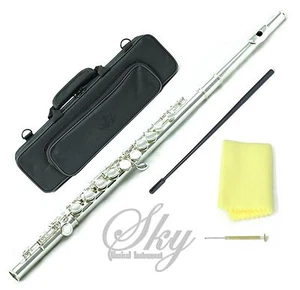 Sky Band Approved Nickel Plated Flute w Carrying Case *Special* - Bild 1 von 3