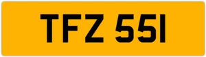 TFZ 551 T 3x3 DATELESS PRIVATE NUMBER PLATE TOM TONY TEL TOD TODD TAM TAJ TRACE - Picture 1 of 1