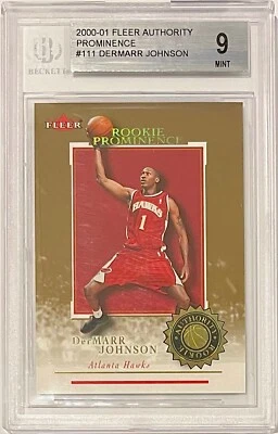 2000 Fleer Authority #111 DerMarr Johnson Rookie Prominence RC /25 BGS 9 Mint - Image 1 of 3