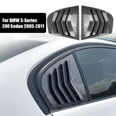 Par de persianas de ventana trasera de fibra de carbono aptas para BMW E90 M3 berlina 2005-2011 Foto 1 de 4