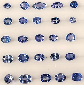 7,10 Ct. Lotto di 25 pezzi Zaffiro di Ceylon vera pietra naturale sfusa gemma # - Foto 1 di 3