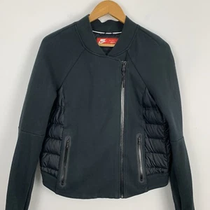 Nike Aeroloft Tech Fleece Jacket Womens Medium Black Down Fill Zip Up Top - Picture 1 of 15