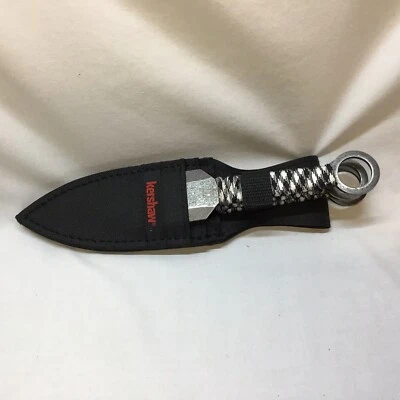 Juego de 3 cuchillos de lanzamiento de iones de acero inoxidable 9" Blackwash lanzador fijo 1747BWX Kershaw Foto 1 de 3