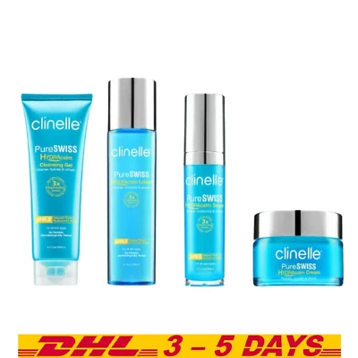 CLINELLE Pure Swiss Hydra Calm Cleanser + Lotion + Serum +Moisturizer Cream 4pcs - Image 1 of 4
