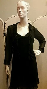 Juego de vestido CDC Petite de 2 piezas de poliéster negro talla 10 - Imagen 1 de 5