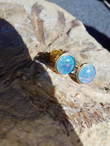 Sogni d'oro Terra Opalis Ohrstecker 375 Gelbgold opalisierend in BCI Qualität - Bild 1 von 7