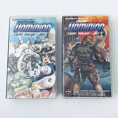 Dominion Tank Police (VHS, 1993) Anime Series Manga Video Ex-Rental - VOL 5-8 - Image 1 of 4