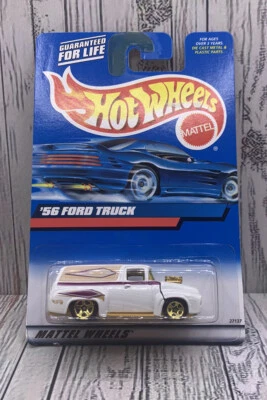 Camión Ford Panel Hot Wheels’56 Diecast #171 Mainline Tarjeta Azul Oro Blanco Nuevo Foto 1 de 4