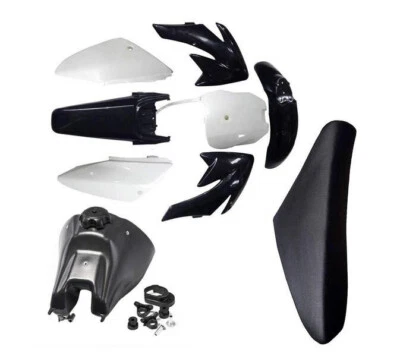 Kit de guardabarros de plástico y asiento de tanque de combustible para CRF70 XR70 Dirt Pit Bike Thumpstar 140 Foto 1 de 4