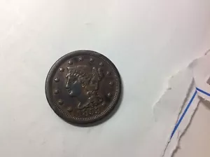 1853 geflochtenes Haar großer Cent (schwarz) - Bild 1 von 2