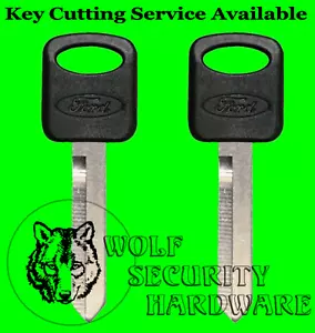 Lot of 2 Ford Oval Logo Uncut Key Blank Black Plastic Molded Head 596758 - Foto 1 di 2