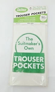 Vintage SUITEX HOSENTASCHEN Business Anzüge FRANZÖSISCH NAHT Twill Hose Curless - Bild 1 von 4
