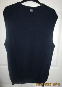 GILET SCOLLO A V XL 100% PURO ALPACA PERUVIANO GOLF INCA MODA BLU MAI INDOSSATO COME NUOVO - Foto 1 di 8
