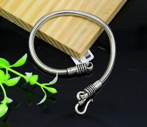 925 sterling silver snake chain flexible bracelet unisex jewelry nsbr39 - Picture 1 of 5