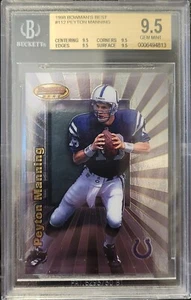 1998 PEYTON MANNING BOWMAN'S BEST #112 RC ROOKIE QUAD BGS 9.5 GEM MINT - Picture 1 of 4