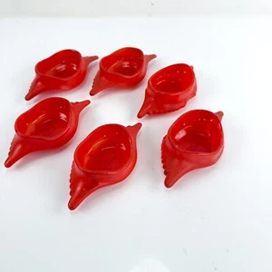 Set 6 piatti da forno vintage GLASSBAKE in vetro con guscio di granchio rosso retrò anni 50 - Foto 1 di 15