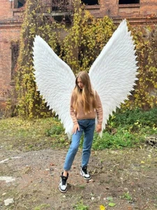 Angel Wings Costume White Wings Cosplay for Photo Shoot Extra Large Angel Wing - Picture 1 of 9