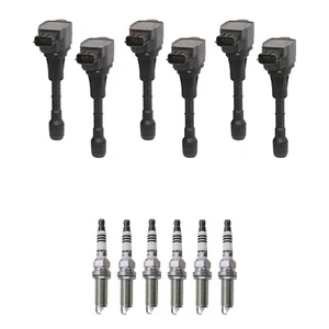 Hitachi 6 Ignition Coil 6 NGK Ruthenium Spark Plugs Kit For 370Z G37 M37 Q60 3.7 - Picture 1 of 1