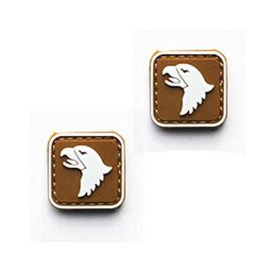 2PC GLOW US ARMY 101st AIRBORNE TACTICAL 3D PVC RUBBER HOOK & LOOP PATCH - Image 1 of 4