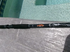 New, custom built, 7'6", 20-30 lb. spinning rod w/hand-woven red snapper - Picture 1 of 11