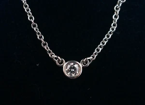 Tiffany & Co. Pt 950 Platin Elsa Peretti Diamant Meterware Collier 0,08ct - Bild 1 von 7