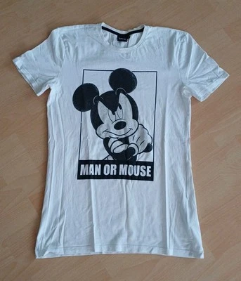T-Shirt Weiß Mit Aufdruck Micky Maus Disney Herren Jungen  M - Bild 1 von 4