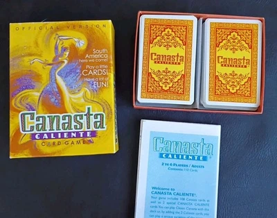 CANASTA Caliente Card Game Official Version Parker Brothers 2001 COMPLETE, MINT - Image 1 of 4
