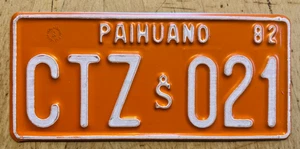 198 CHILI PAIHUANO SÜDAMERIKA PASSAGIER NUMMERNSCHILD " CTZ 021 " - Bild 1 von 1