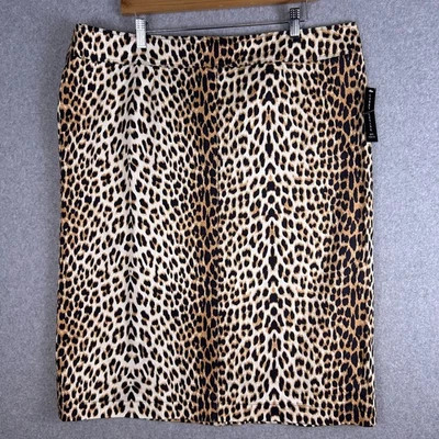 Falda Lápiz Larry Levine Para Mujer 20 Negra Taupe Estampado Animal Elastizada Carrera Nueva Con Etiquetas Foto 1 de 4