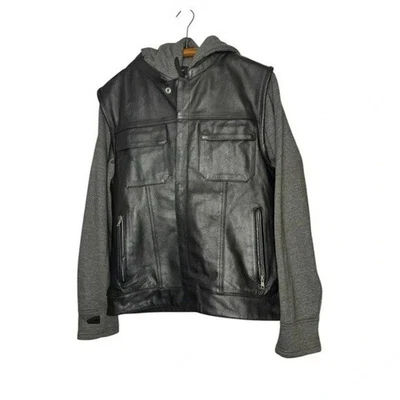 Chaqueta/chaleco Xelement convertible de cuero negro para motocicleta XL Foto 1 de 4