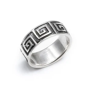 Silverly Sterling Silber Unisex griechischen Key Design 9mm Ring - Bild 1 von 7