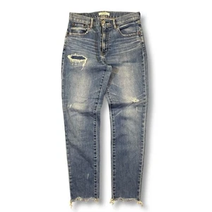 Moussy Vintage Distressed Raw Edge Hem Jeans - Picture 1 of 9