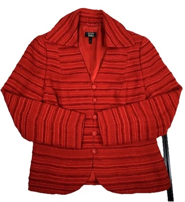 Chaqueta mujer ESCADA - hecha exclusivamente para Neiman Marcus talla 42 EUROPA roja - Usada en Excelente Condición Foto 1 de 4